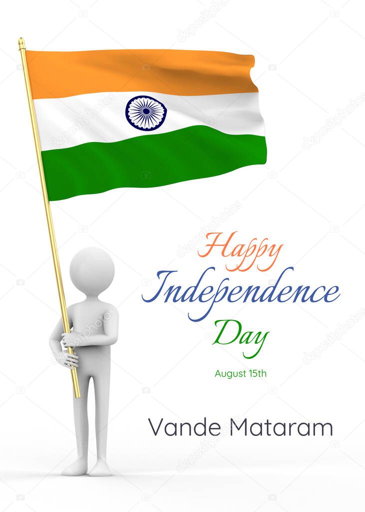 Design of India Independence Day celebration - 3D and 2D Illustration