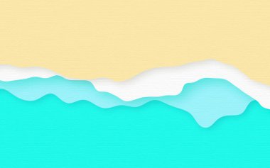 Mavi deniz ve sarı kum gradyan kağıt kaplama arka plan. Soyut suluboya arkaplanı