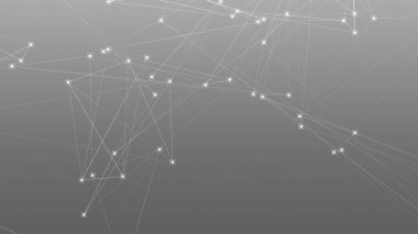 Soyut teknoloji ve bilim çokgeni düşük poligonal arkaplan nokta ve çizgilerle ton grisi.