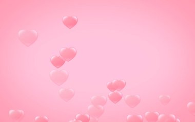 Kırmızı ve pembe kalp. Sevgililer Günü 'nde kalplerin soyut arkaplanı.