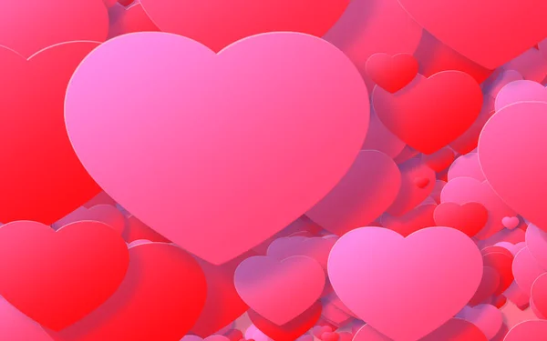 Червоне Рожеве Серце День Святого Валентина Абстрактний Фон Серцями — стокове фото