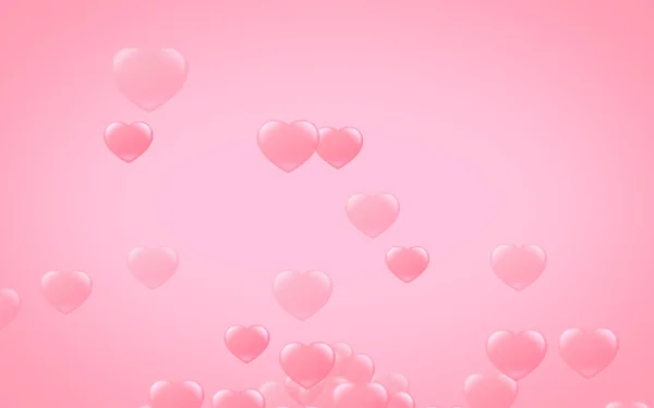 赤とピンクのハート バレンタインデーの抽象的な背景と心 — ストック写真