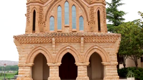 Villaspesa Teruel Spanje Modernistische Kerk Van Salvador Villaspesa Teruel Werk — Stockvideo