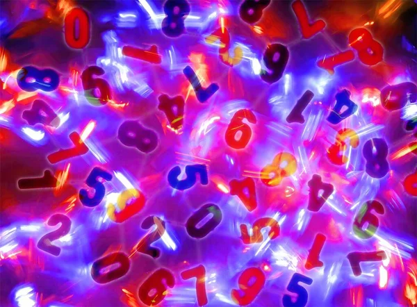 Multitude Numbers Different Colors Black Background Concept Pseudoscience Numerology — Stock Photo, Image