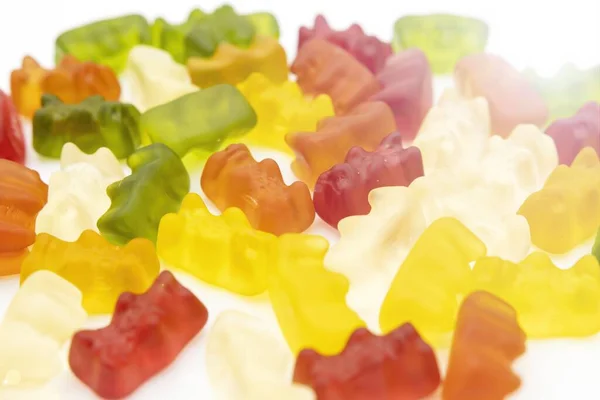 Gummy Bears Different Colors White Background — Stock Photo, Image