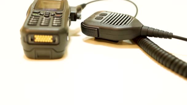 Radio Transmitter Internal Police Communications White Background — Vídeos de Stock