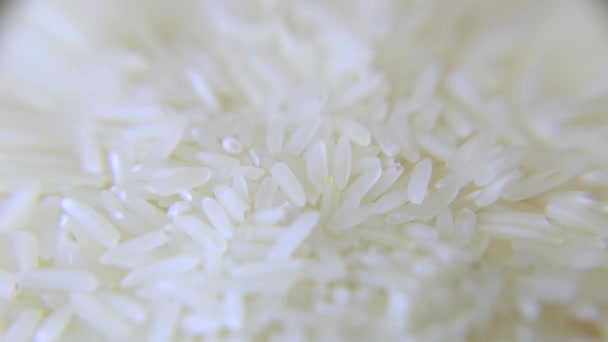 Вибірковий Фокус Супер Макрос Вид Зверху Текстура Білий Басматі Рис — стокове відео