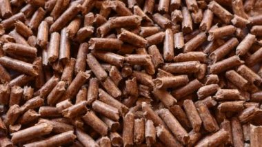 Kapsüllerin izole edilmiş arka planı, ısıtma için alternatif biyokütle yakıtı olarak ahşap baskı.