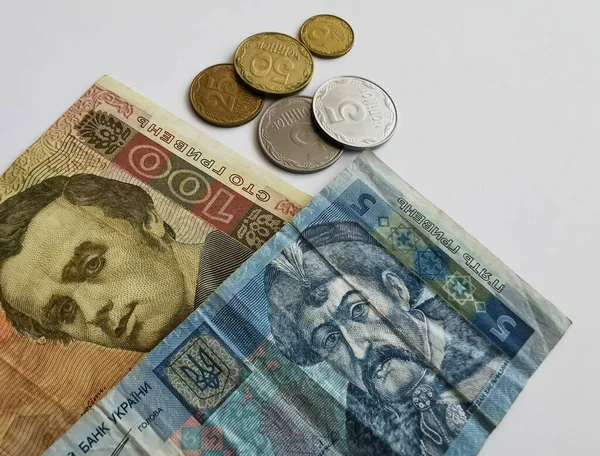 Банкноты Украины Украинские Деньги Национальная Валюта Украины Гривна Uah 2022 — стоковое фото