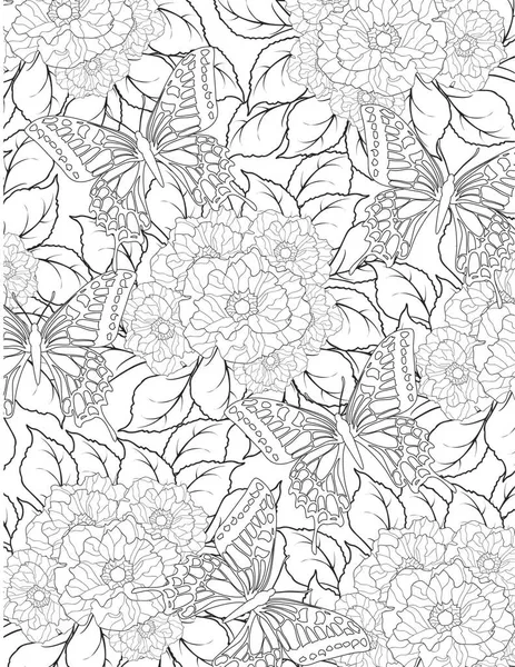 Adult Coloring Book Page — Stock Vector