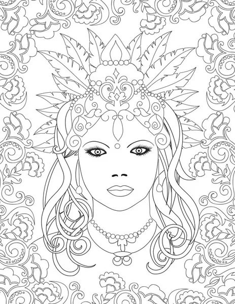 kadın boyama kitabı sayfası