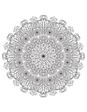 mandala boyama kitabı sayfası