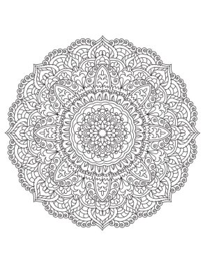 mandala boyama kitabı sayfası