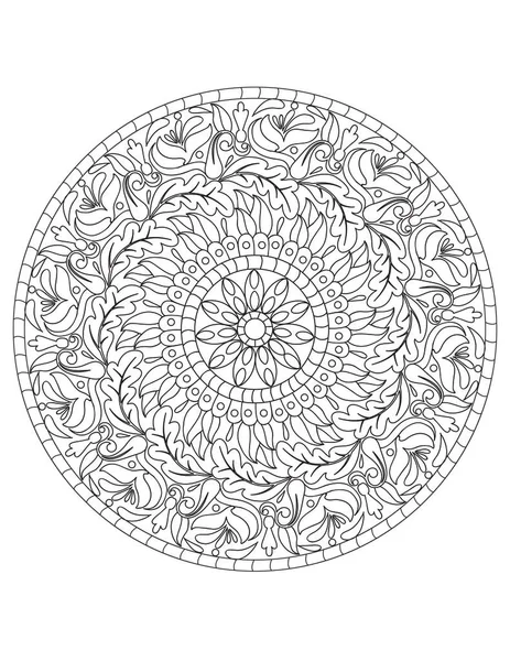 Mandala Malbuch Seite — Stockvektor