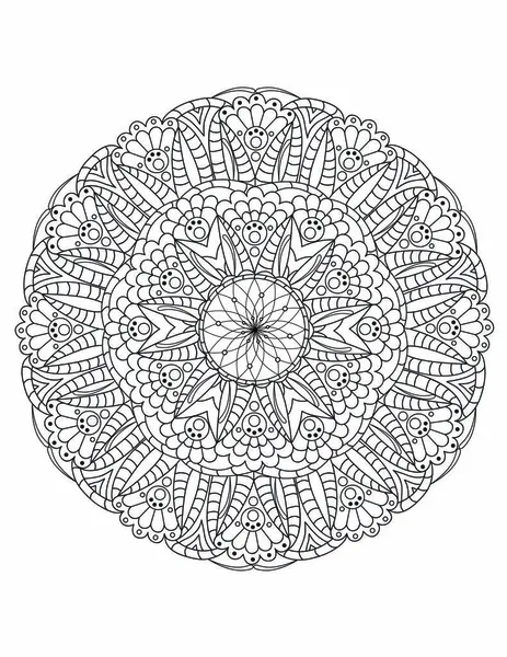 Mandala Colorir Página Livro —  Vetores de Stock