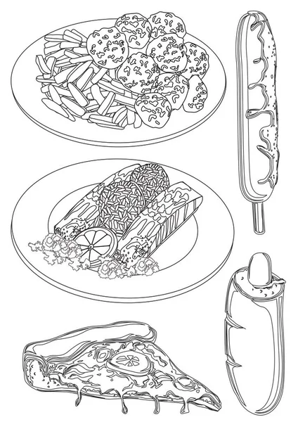 食品着色本のページ — ストックベクタ