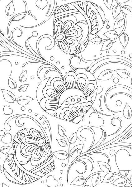 Livre Coloriage Coeur Page — Image vectorielle