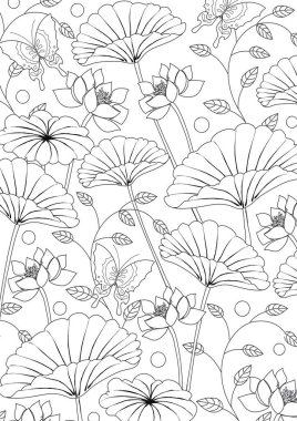 çiçek boyama kitabı sayfası