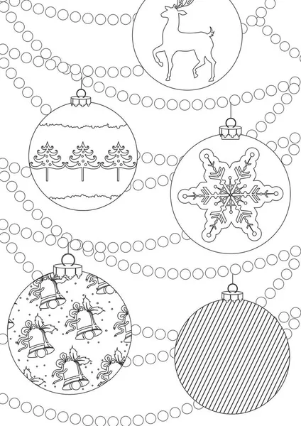 圣诞节着色书页 — 图库矢量图片