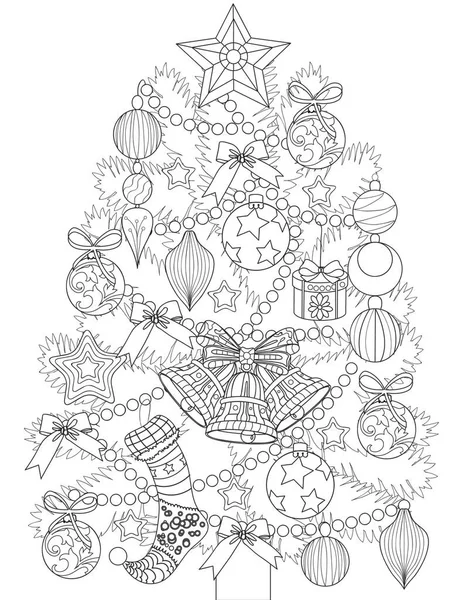 Christmas Coloring Book Page — Stock Vector