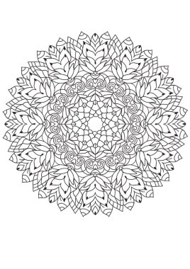 Yetişkinler için mandala boyama kitabı sayfası