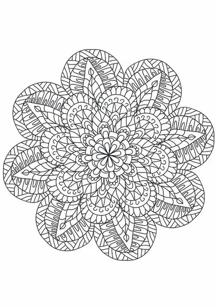 Mandala Coloring Book Page Adults — Stock Vector