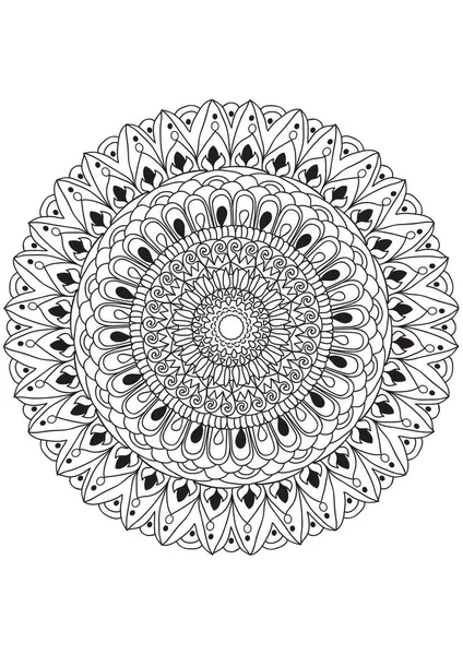 Mandala Coloring Book Page Adults — Stock Vector