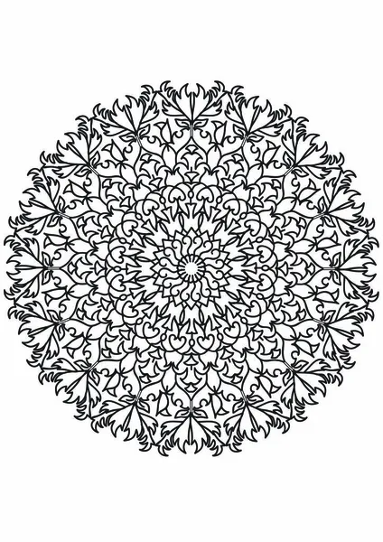 Mandala Coloring Book Page Adults — Stock Vector