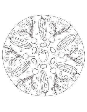 Çocuklar için mandala boyama sayfası