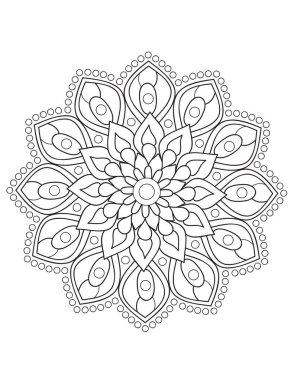 Çocuklar için mandala boyama sayfası