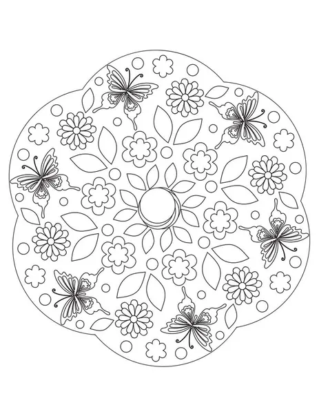 Mandala Coloriage Pour Les Enfants — Image vectorielle