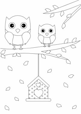 Çocuklar için baykuş boyama sayfası