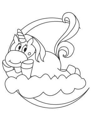 çocuklar için tek boynuzlu at boyama sayfası