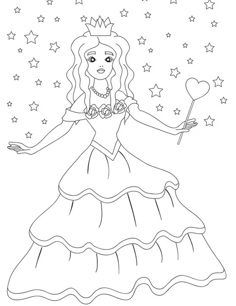 Coloriage Fille Pour Les Enfants — Image vectorielle