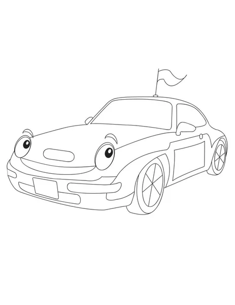 ilustração de carro esportivo em uma linha de desenho à mão. carro  esportivo antigo clássico. ilustração de arte de linha de vetor de estilo  gravado à mão para crianças colorir livro ou