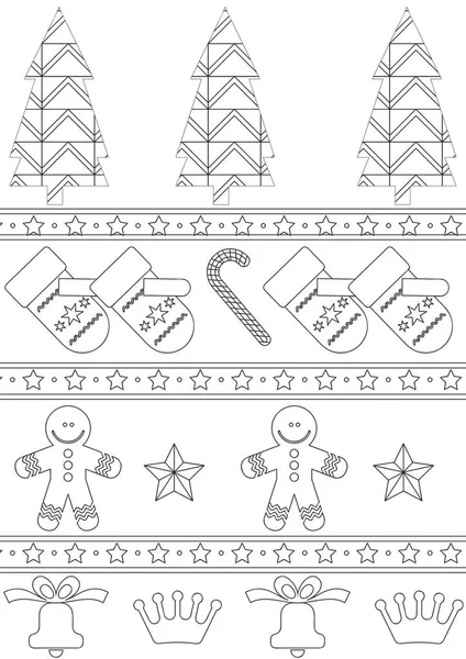 Christmas Coloring Page Kids — Stock Vector