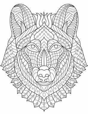 hayvan yetişkin boyama kitabı sayfası