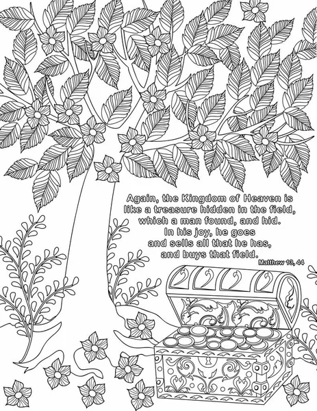 Bible Coloring Book Page Adults - Stok Vektor