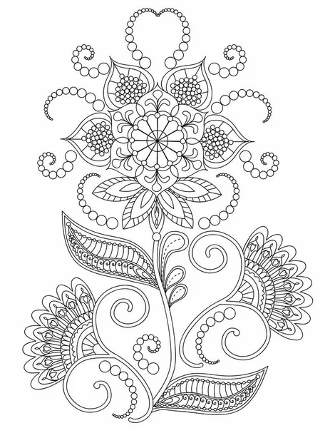 Flor Mandala Colorir Página —  Vetores de Stock