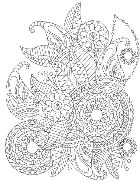 Flor Mandala Colorir Página —  Vetores de Stock