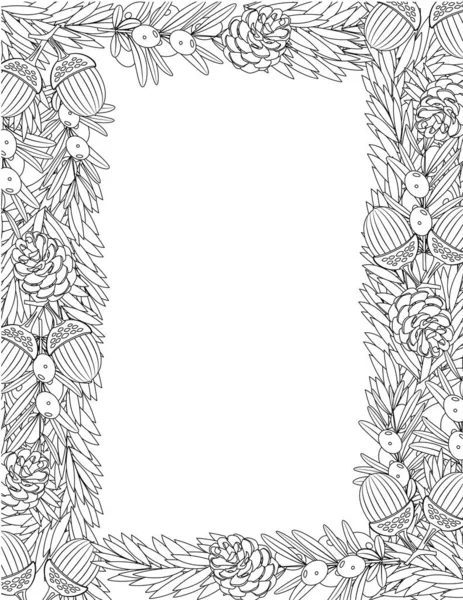 Floral Frame Coloring Page — стоковый вектор