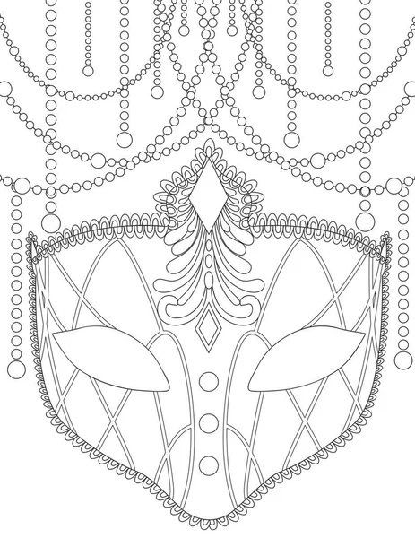 Mask Coloring Page Adult — 스톡 벡터