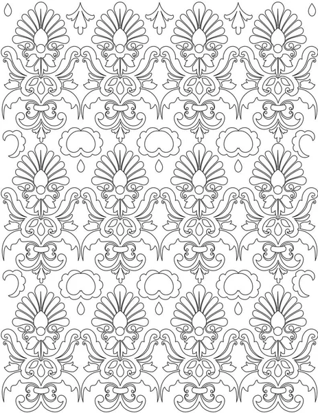 Floral Pattern Coloring Page — Stock vektor