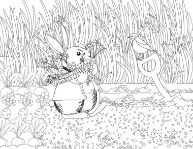 rabbit coloring page for adults