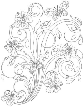 Yetişkinler için çiçek boyama sayfası