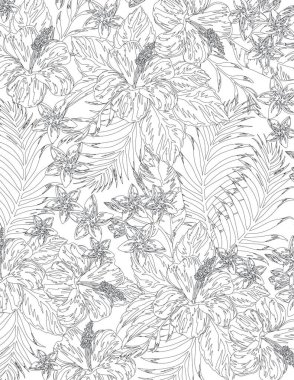 Yetişkinler için çiçek boyama sayfası