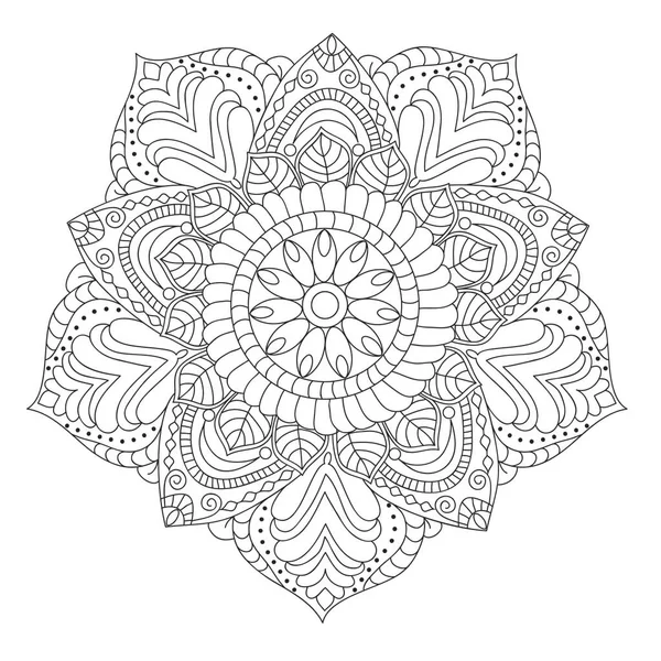 Mandala Página Para Colorir Para Adultos —  Vetores de Stock