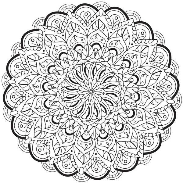 Mandala Coloring Page Adult — Stock Vector