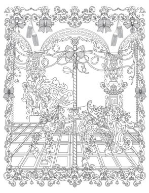 Yetişkinler için at boyama sayfası