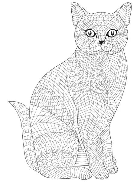 Розмальовка Кіт Дорослих — стоковий вектор